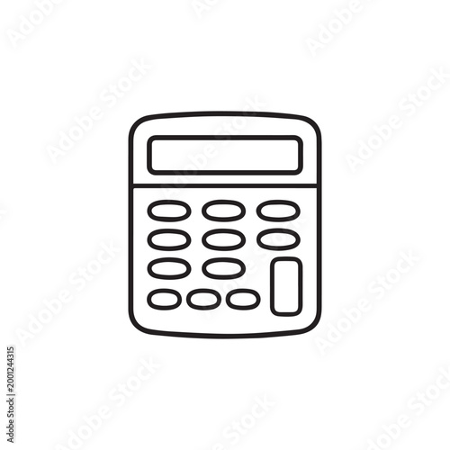 Minimalist Calculator Icon – Black and White Outline