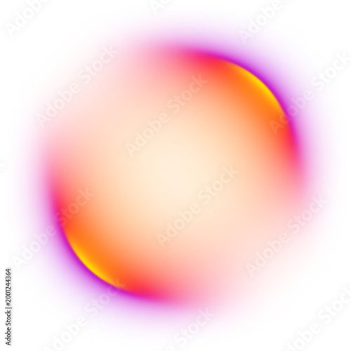 Glowing pink and yellow spherical orb with grainy texture for celestial design theme