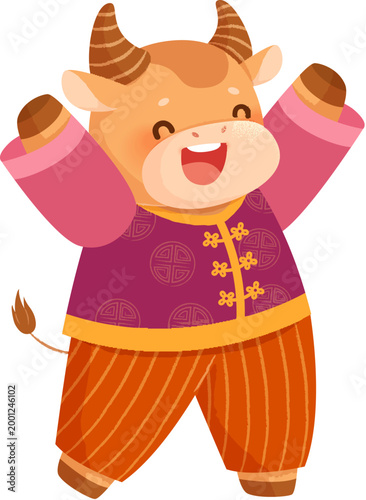 Cute cow in tradition clothes