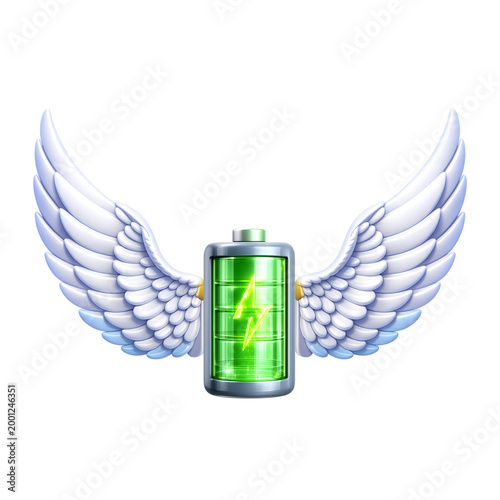 Flying 3d battery saver icon