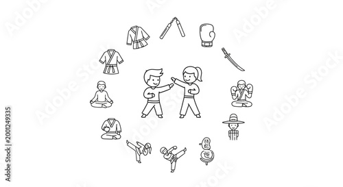 Two cartoon people in fighting stance.