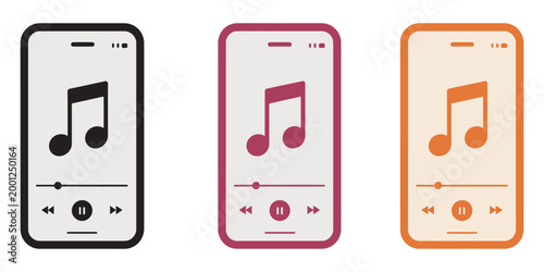 Music streaming smartphone apps, colorful interface for enjoying favorite tunes on the go, creating vibrant playlists for any occasion daily