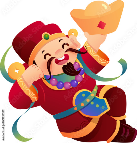 God of Wealth Holding Gold Ingot