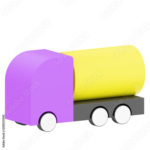 Colorful Toy Tanker Truck Isolated