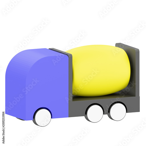 Toy Cement Mixer Truck with Yellow Drum