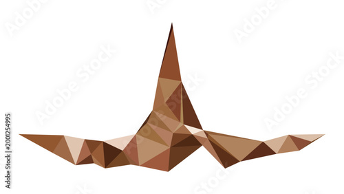 Bild auf Leinwand Abstract brown shape made of triangular polygons creates a sharp geometric mount