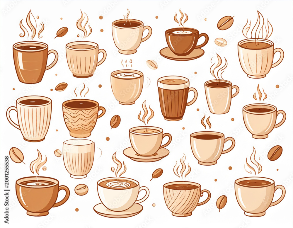 Obraz premium Coffee Break Doodles