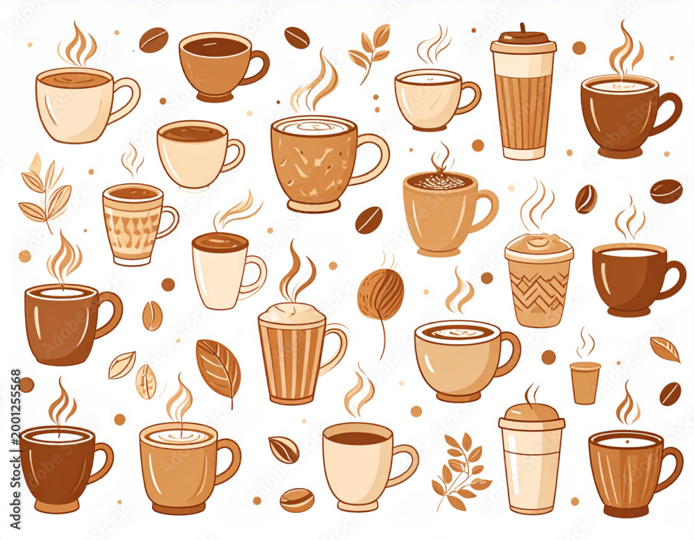 Obraz premium Coffee Break Doodles