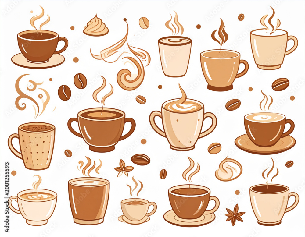 Obraz premium Coffee Break Doodles