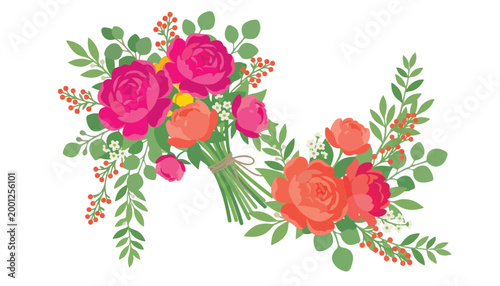 Elegant floral design of garden flowers, a decorative wedding bouquet element