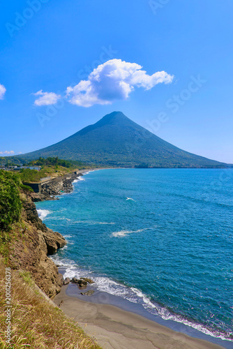 Cuadro en lienzo 海と開聞岳・開聞岳展望所（鹿児島県・指宿市）