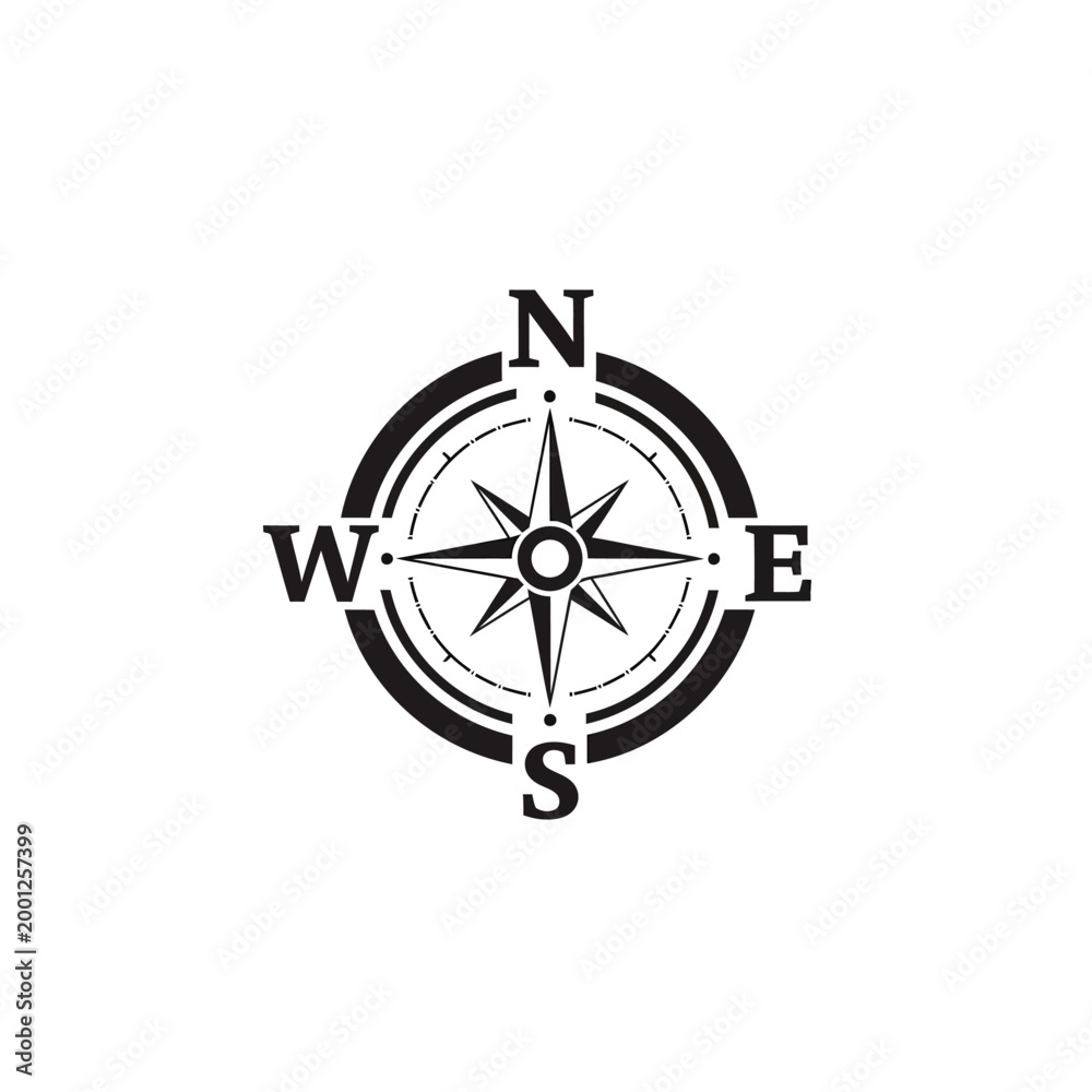 Obraz premium Detailed compass design with cardinal directions marked