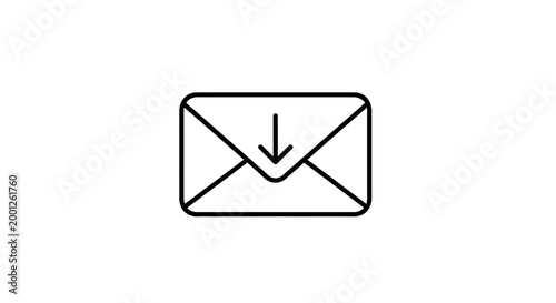 Free Download Email Envelope Icon with Down Arrow Symbol, Communication Vector Graphic - GFXLoad