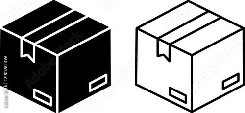 Cardboard Box Icon Set Package Shipping Delivery Storage Parcel Isometric Container Vector Illustration
