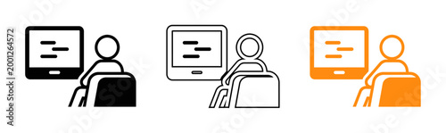 E learning concept digital education with mobile device and student icon