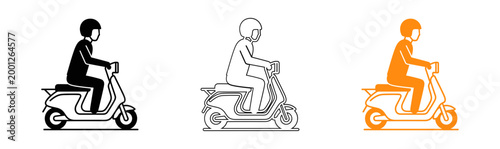 Delivery rider on scooter a modern urban transportation icon