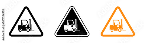 Forklift warning signs safety first three triangle road signs