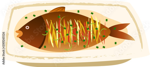 Fried fish with scallion