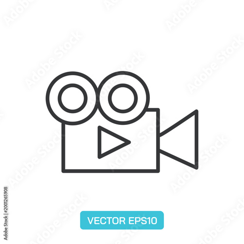 Movie Cinemas Line Icons. Thin Line Symbol Elements Collection.