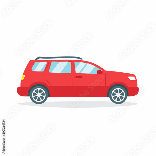 Red SUV Car Illustration