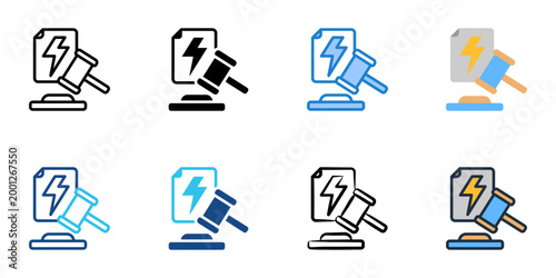 Regulation icons set multiple style collection. Editable stroke 
