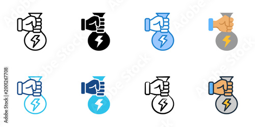 Εκτύπωση καμβά Energy subsidy icons set multiple style collection
