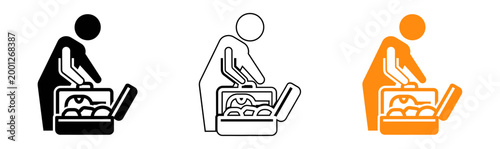 Digital accessibility icon person using assistive technology with screen reader