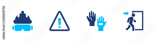 Safety alert icon set. warning, hazard, emergency, protection, security. solid style icon collection.