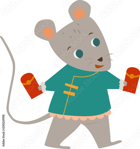 Rat holding red packet