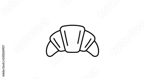 Simple Croissant Icon Line Art