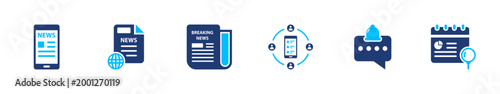 Mobile document management icon set. file, data, workflow, system, digital. solid style icon collection.
