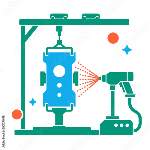 Industrial Spray Coating Robot in Automated Production Line