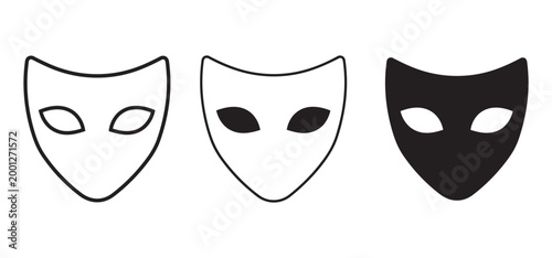 Three venetian masks comedy tragedy and Masquerade Carnival Design