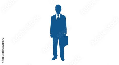 Businessman with Briefcase Standing.