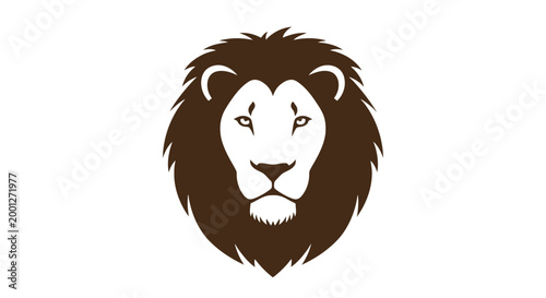Lion Head Illustration with Majestic Mane.