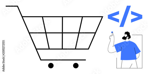 Bild auf Leinwand E-commerce, web design, coding, application development, UI UX, digital retail