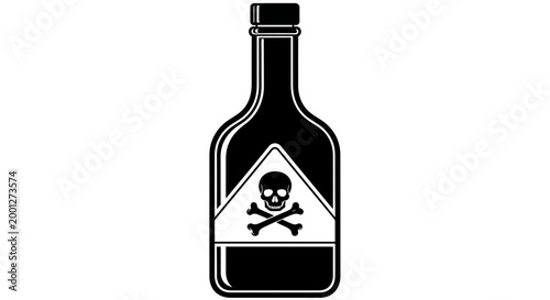 Photos Skull and Crossbones Poison Bottle Icon, Danger Symbol