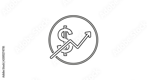 Dollar Sign with Upward Arrow Graph Icon