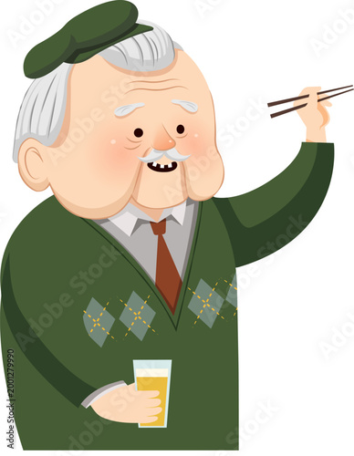 Grandpa holding beer
