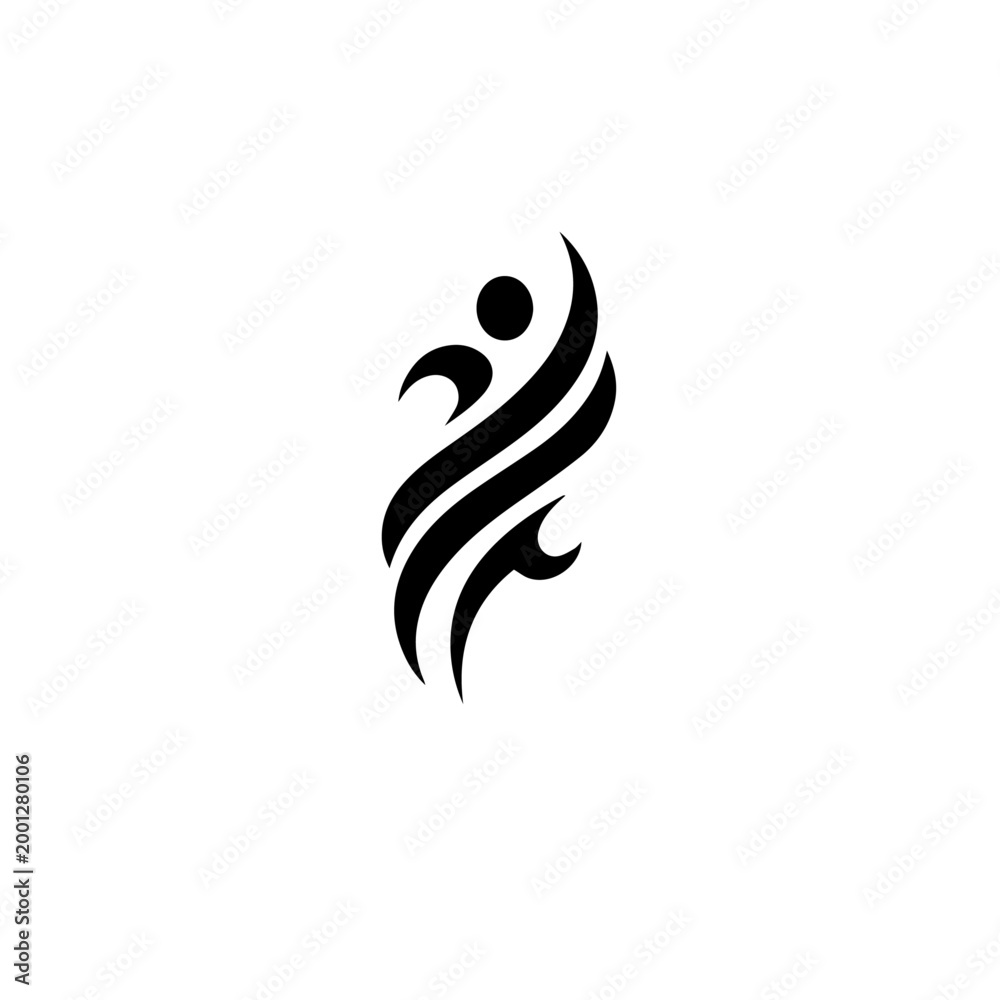 Obraz premium A person runs swiftly outdoors in a dynamic graphic illustration.