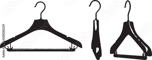 Clothes hangers isolated on a white background for clothing storage and display