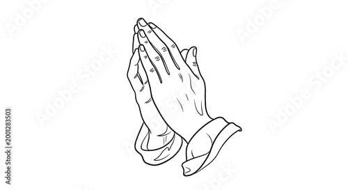 Praying Hands Clipart, Religious Symbol, Hope and Faith