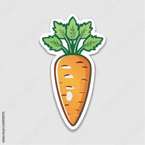 Stylized Carrot Icon with Green Leaves