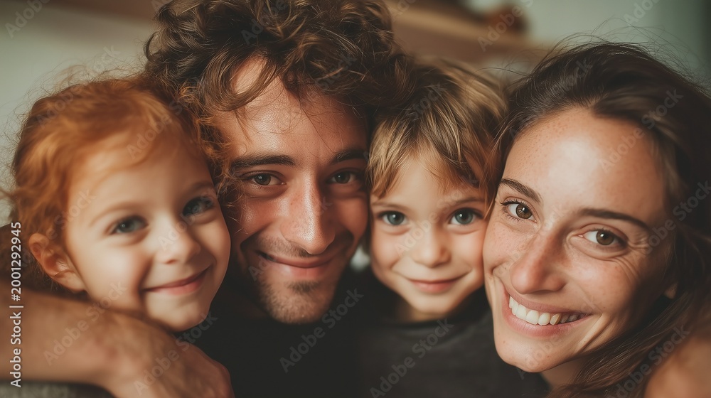 Fototapeta premium Joyful Family Day Celebration: Cherishing Precious Moments and Building Lasting Memories