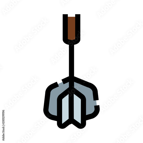 Принти на полотні Archery arrow with feathered fletching and nock on white background, illustratin