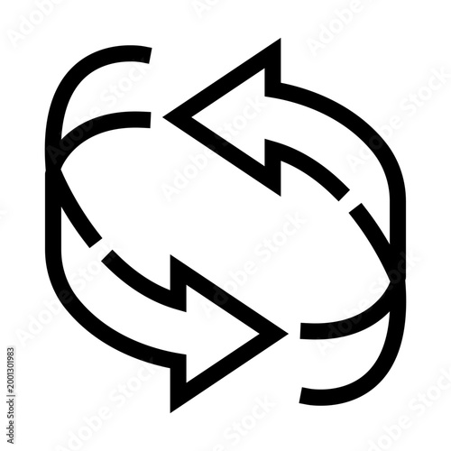 Slika na platnu Refresh circulate arrows forming an elliptical loop, illustrating concepts like