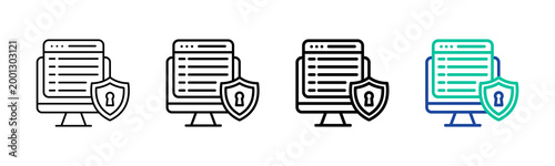 Online Privacy Icon Collection Different Style Outline