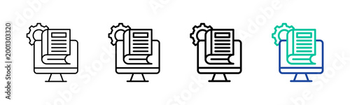 Online Guidebook Icon Collection Different Style Outline