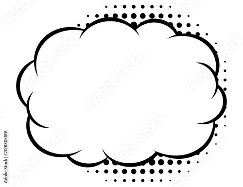 シンプルな雲型フレームのイラスト