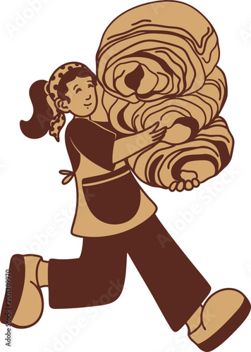 3D Coffee Barista Character Worker Staff Caffeine Latte Espresso Cappuccino Brewing Drink Service Retro Menu